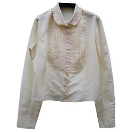 Camicia Etro in seta beige con bottoni di perla Beige