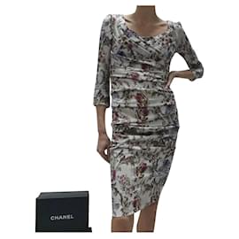 Dolce & Gabbana-DOLCE & GABBANA Floral Print Silk Mini Dress Sz.42-Multiple colors