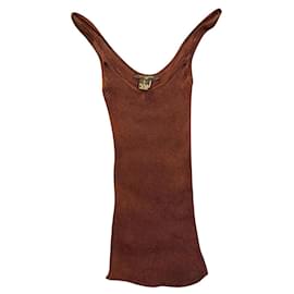 Louis Vuitton Top de Seda Marrom Marrom