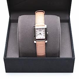 Fendi-(Used) FENDI Classico Croco Embossed Leather Band Watch Watch Silver Pink-Pink
