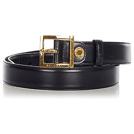 Bulgari Schwarzer Ledergürtel von Bvlgari Schwarz Golden