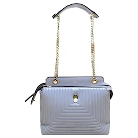 Fendi-Fendi Blue DotCom Leather Shoulder Bag-Blue,Light blue