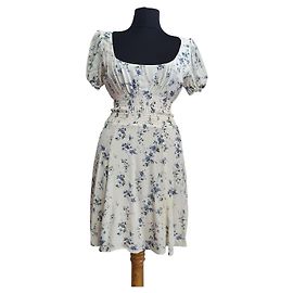 Robe mini fleurie Reformation en viscose Multicolore