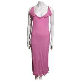 Vestido maxi Coast rosa em chiffon de viscose Rosa