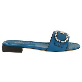 Salvatore Ferragamo Sandalia de piel Gancini Azul