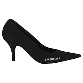 Balenciaga-Knit Knife Point Heels-Black