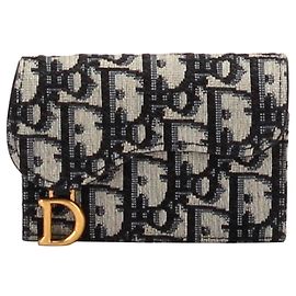 Cartera Saddle Dior Dior Oblique negra Negro Gris