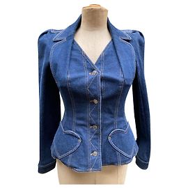 Christian Dior Meravigliosa giacca in denim con cuore Dior Blu