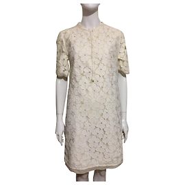 Diane Von Furstenberg DvF Warner lace shift dress White Cream