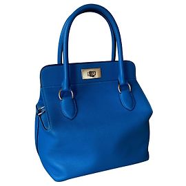 Hermès Toolbox 20 Blue Hydra Evercolor Palladium Hardware Blue