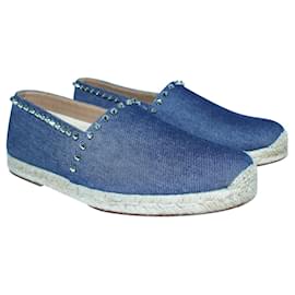 Christian Louboutin-Denim Espadrilles with Silver Studs-Other