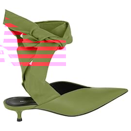 Balenciaga-Dance Knife Leather Mules-Red