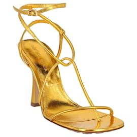 Bottega Veneta-Bottega Veneta Barely There Metallic Heels-Golden,Metallic