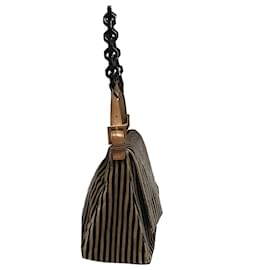 Fendi-Sac à bandoulière en velours Mamma Forever marron à paillettes Fendi-Marron,Noir