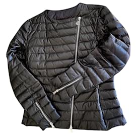 Moncler Palomete Leather Down Jacket Black