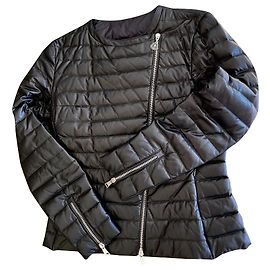 Moncler Palomete Leder Daunenjacke Schwarz