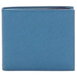 Prada-Two-Fold Wallet in Blue-Blue