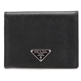 Prada-Two-Fold Wallet in Black-Black