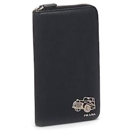 Prada-Fastener Long Wallet in Black-Black