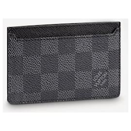 Louis Vuitton-Porta-cartões Louis Vuitton LV cinza e preto-Cinza