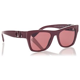 Valentino Purple Square Getönte Sonnenbrille Lila