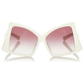 Valentino White Butterfly Getönte Sonnenbrille Braun Weiß