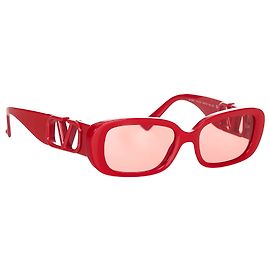 Valentino Red Square getönte Sonnenbrille Rot