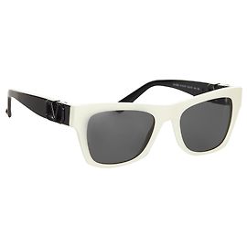 Valentino White Square Getönte Sonnenbrille Schwarz Weiß