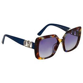 Valentino Brown Square getönte Sonnenbrille Braun Blau