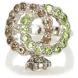 Anello in argento con strass Versace Argento Verde Verde chiaro