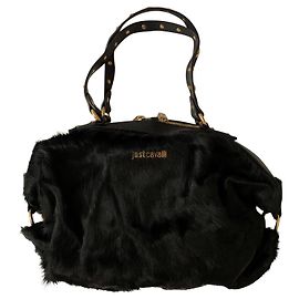 Just Cavalli Sacola de couro preto Preto