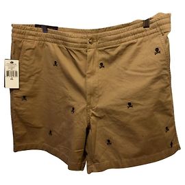Polo Ralph Lauren Shorts polo XXL com caveiras bordadas Marrom Bege