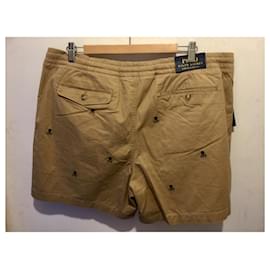 Polo Ralph Lauren-Polo shorts XXL with embroidered skulls-Brown,Beige