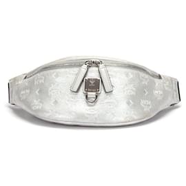 MCM Belt Bag in Silver Silvery Metallic