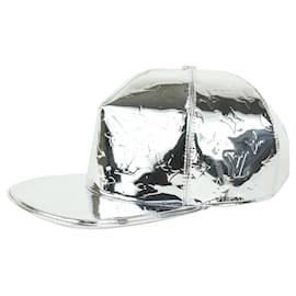 Louis Vuitton-Large 60 Metallic Silver Monogram Miroir Mirror Cap Baseball Hat 212l8-Other