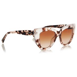 Valentino Braun getönte Katzenaugen-Sonnenbrille Braun Weiß