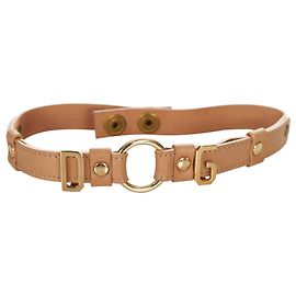 Dolce & Gabbana Dolce&Gabbana Girocollo In Pelle Con Logo Marrone Marrone