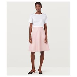 Autre Marque-Finery pale pink Faroe leather skirt-Pink