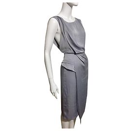 Reiss Robe dos croisé Karina gris argent Argenté Gris