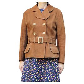 Autre Marque vintage suede jacket size 38 Light brown