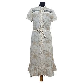 Noa Noa Vestido camisero de algodón blanco multicolor Blanco Multicolor