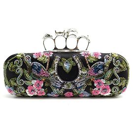 NOVA BOLSA ALEXANDER MCQUEEN MCQUEEN SKULL KNUCKLE BOX PRETA Preto
