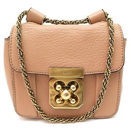 Chloé CHLOE MINI ELSIE BANDOULIERE IN ROSA BEIGE LEDERHANDTASCHE Beige
