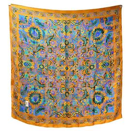 SCIARPA CARRE YVES SAINT LAURENT 140 SCIARPA IN SETA ARANCIO SETA E MUSSOLA Arancione