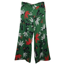 Pantaloni Twin Set Verdi in Cotone e Viscosa Multicolore Verde