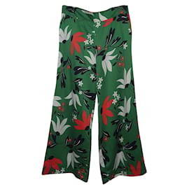 Calça Twin Set Verde de Algodão e Viscose Multicor Verde