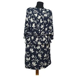 Ganni Maxwell Crepe Kleid blau Viscose Blau