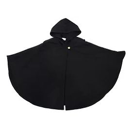 (Used)  [GIVENCHY] Logo Metal Fittings Button Poncho Wool Black 9 Outerwear Black