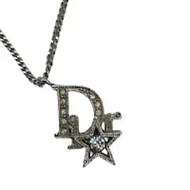 dior logo sterling silver pendant necklace