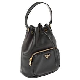Prada-Prada Duet leather shoulder bag-Black